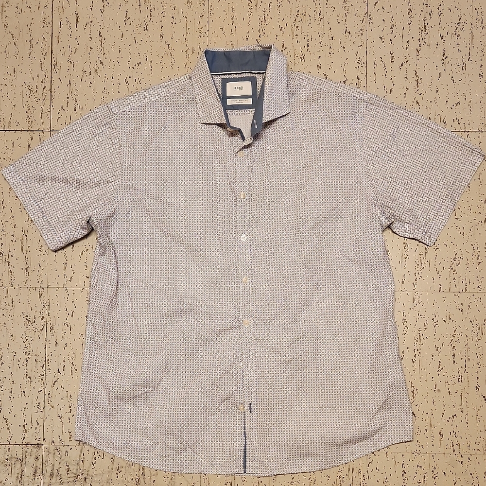 Brax Feel Good Hardy P Button Down Short Sleeve Casual Dress Shirt